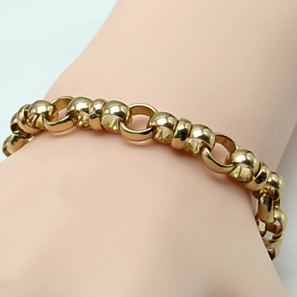 Gold-Tone Rolo Link Chain Bracelet